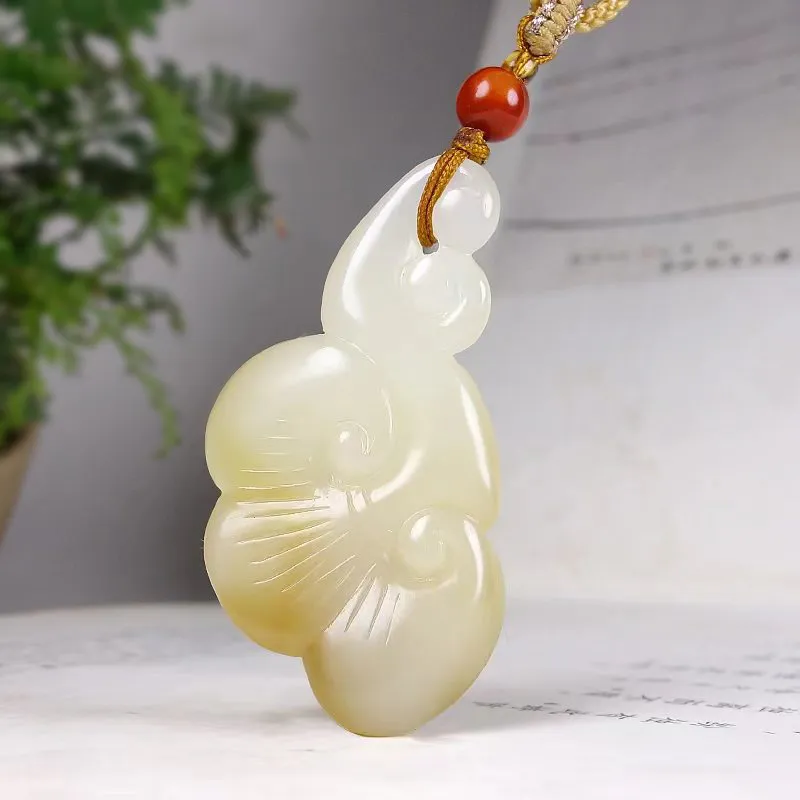 KUNYUYAO Hetian Jade Pendants White Jade Unisex-25
