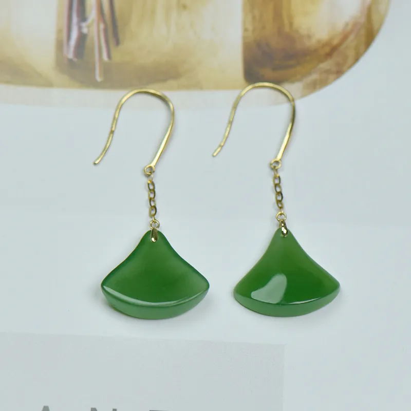 KUNYUYAO Hetian Jade Earrings Jasper Unisex-5