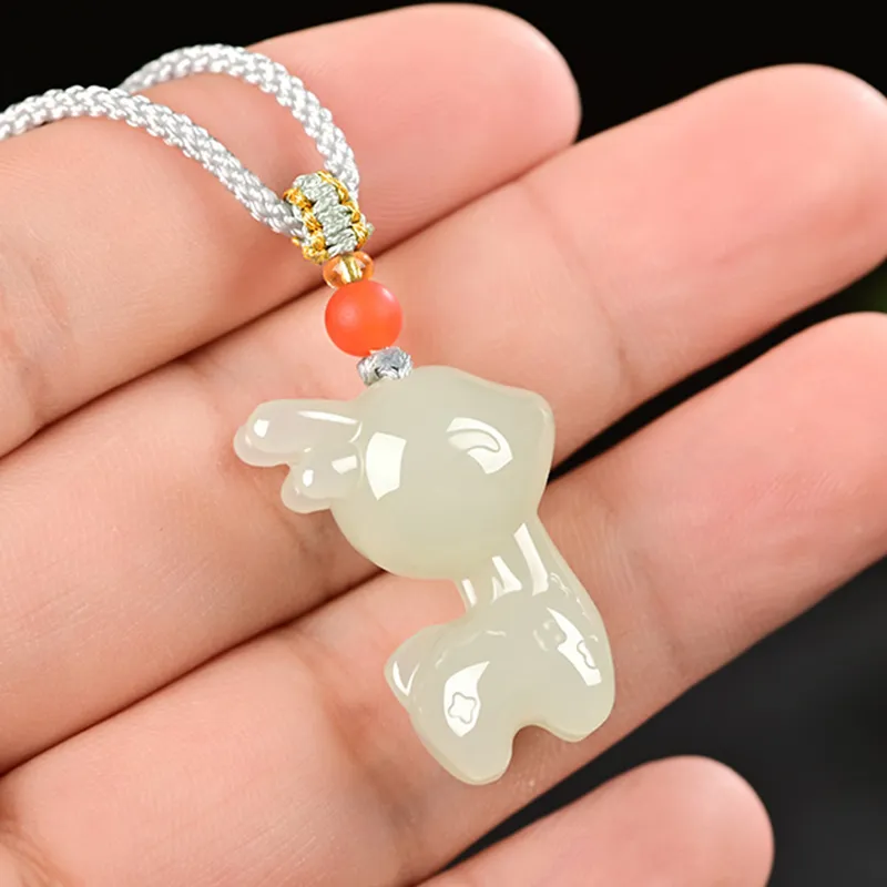 KUNYUYAO Hetian Jade Pendants White Jade Unisex-5