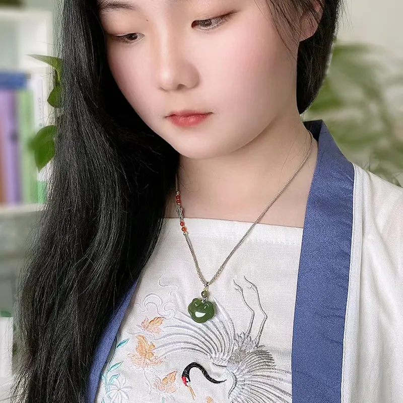 KUNYUYAO Hetian Jade Pendants White Jade Unisex-10