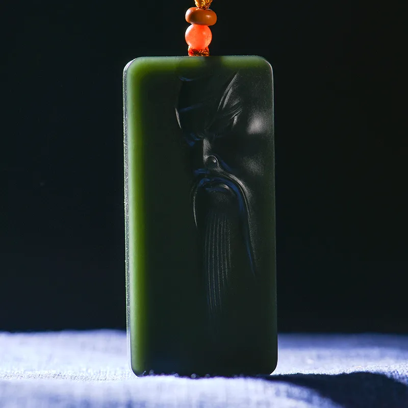 KUNYUYAO Hetian Jade Pendants Green Jade Unisex-5