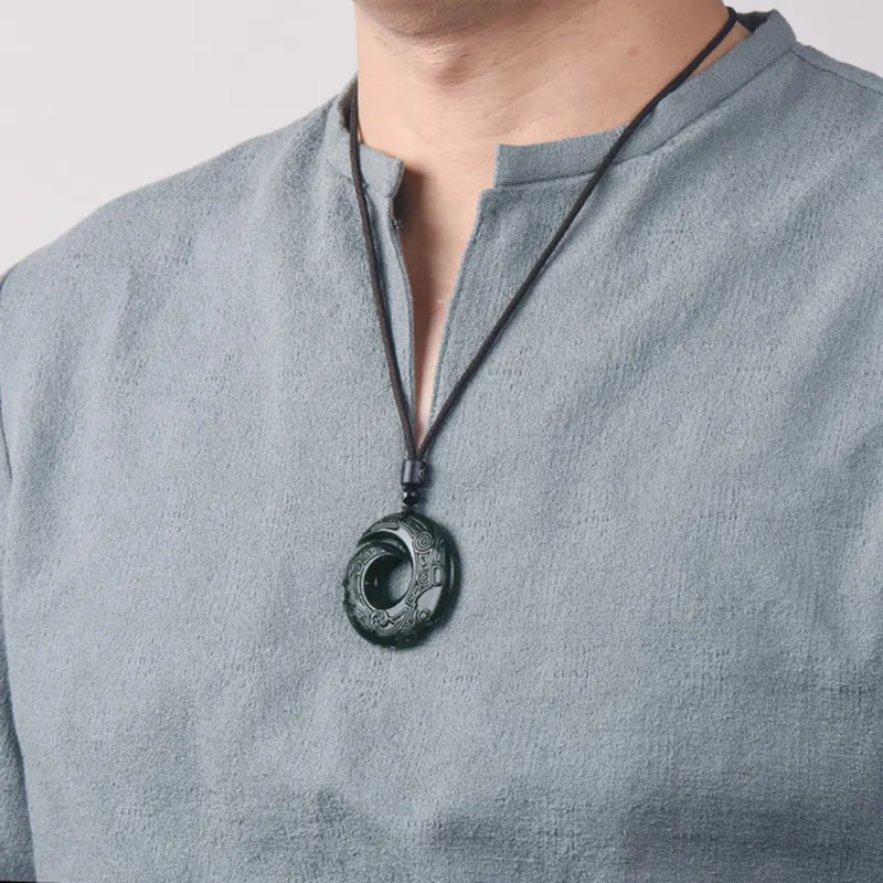 KUNYUYAO Hetian Jade Pendants Green Jade Unisex-5