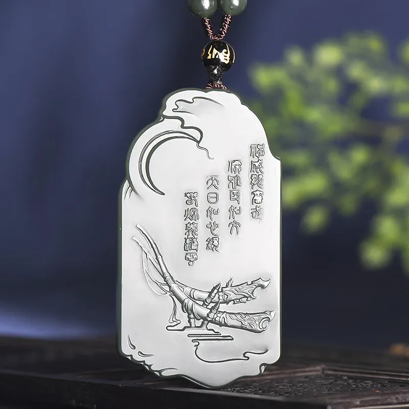 KUNYUYAO Hetian Jade Pendants Green Jade Unisex-3