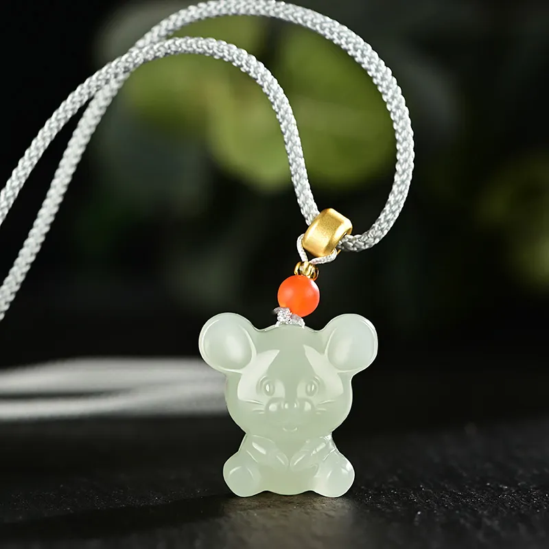 KUNYUYAO Hetian Jade Pendants White Jade/Pale Greenish White Jade Unisex-33