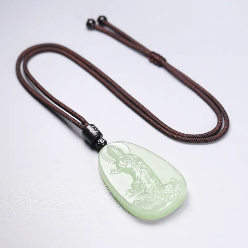 KUNYUYAO Hetian Jade Pendants White Jade/Pale Greenish White Jade Unisex-6