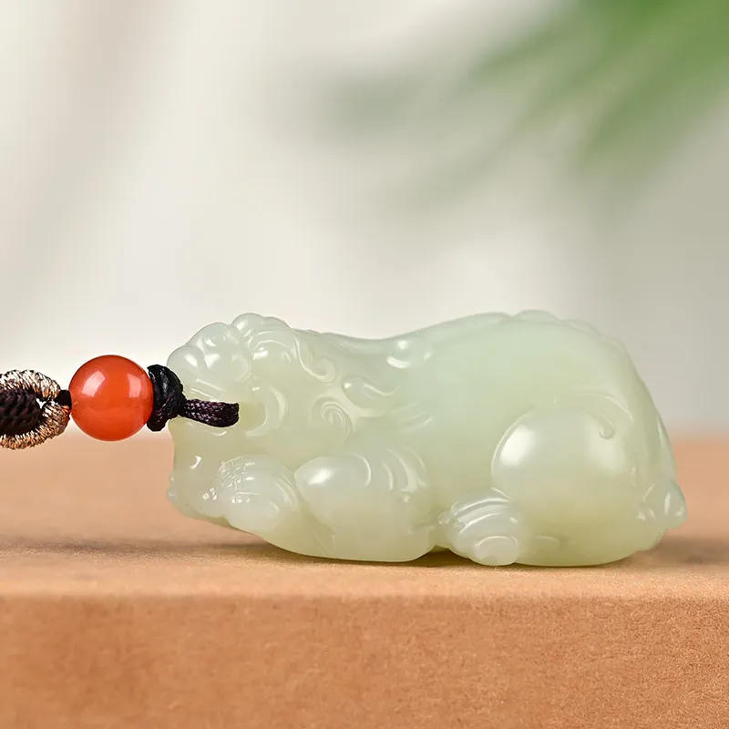 KUNYUYAO Hetian Jade Pendants Green Jade Unisex-25