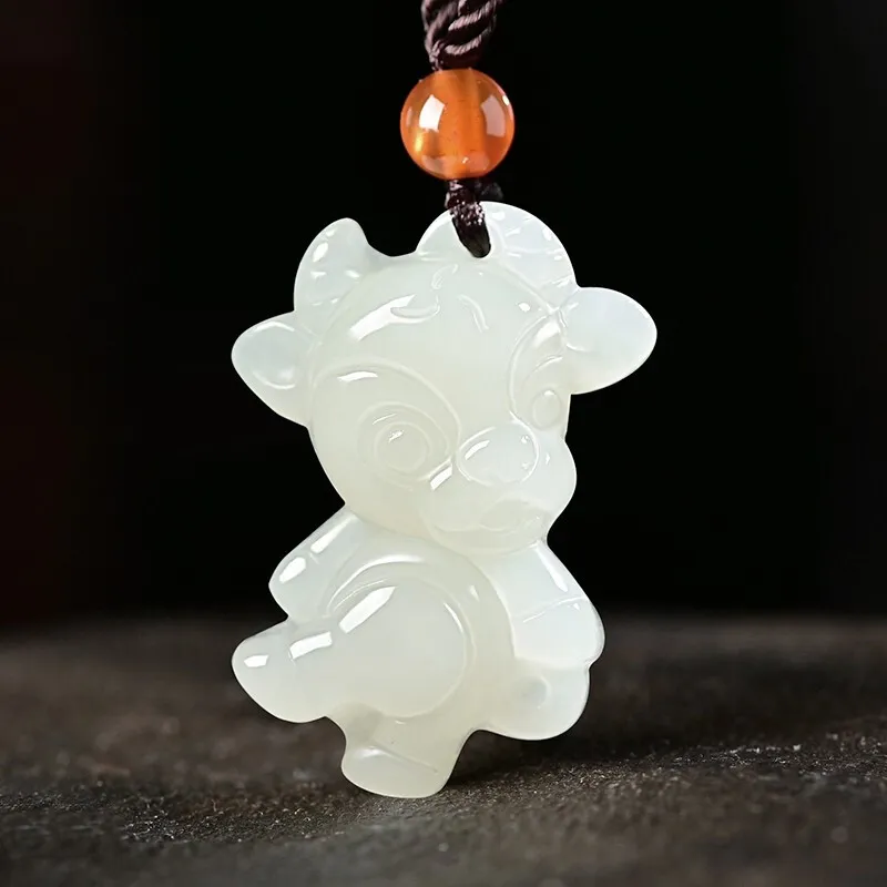 KUNYUYAO Hetian Jade Pendants White Jade Unisex-6