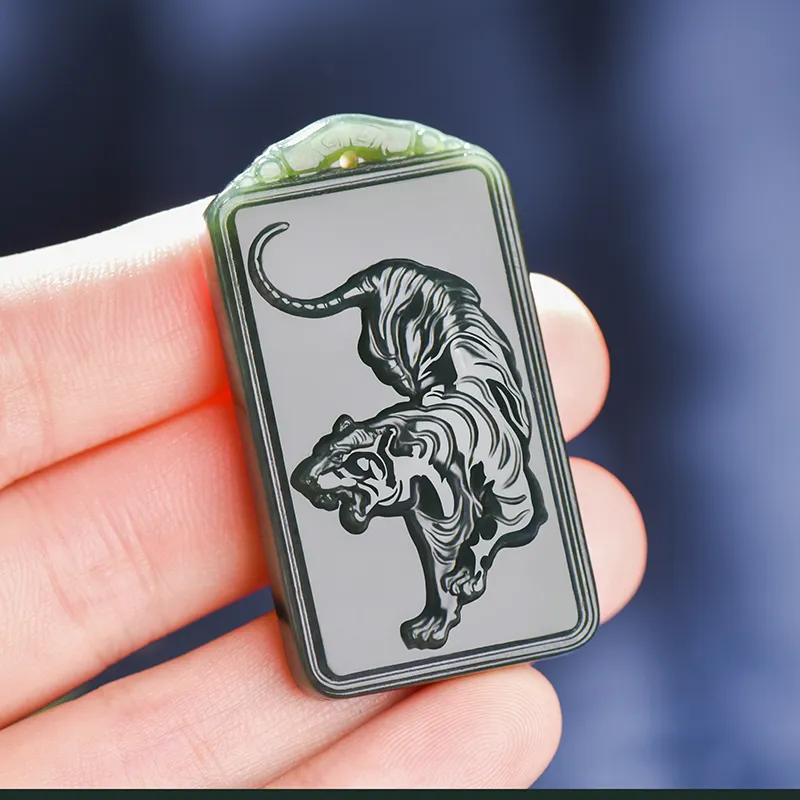 KUNYUYAO Hetian Jade Pendants Green Jade Unisex-13