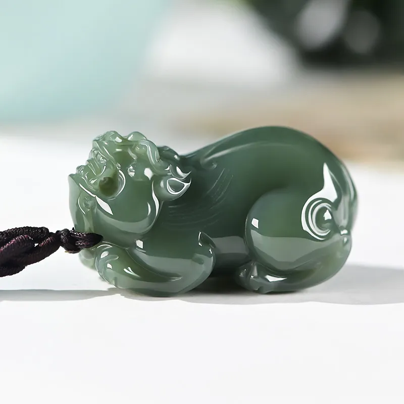 KUNYUYAO Hetian Jade Pendants Green Jade Unisex-2