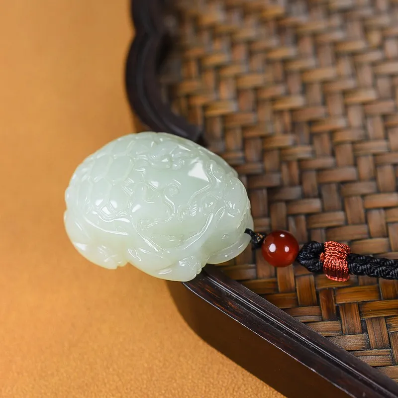 KUNYUYAO Hetian Jade Pendants White Jade Unisex-3