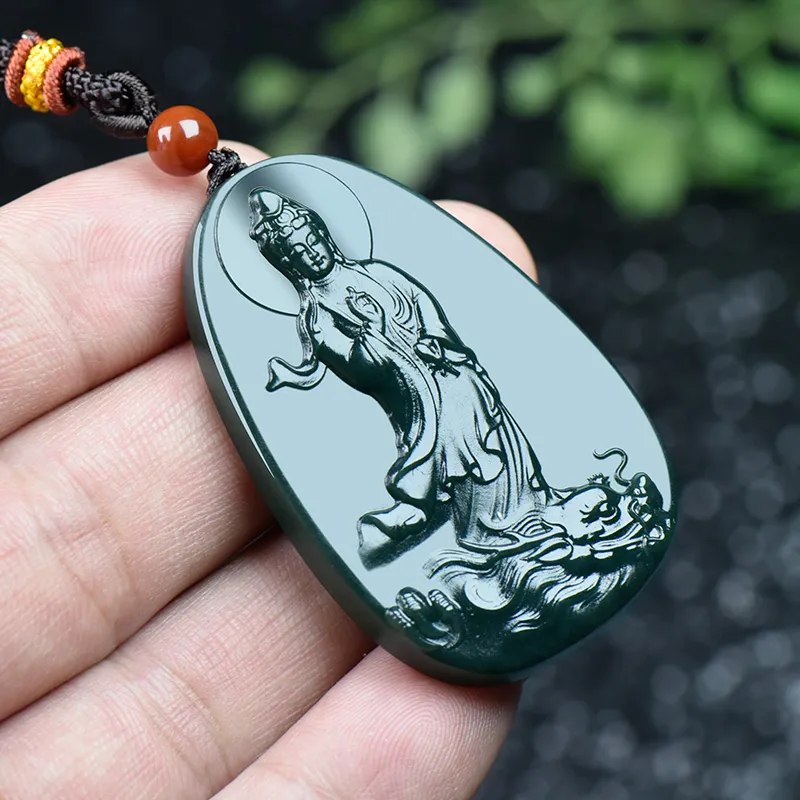 KUNYUYAO Hetian Jade Pendants White Jade/Pale Greenish White Jade Unisex-9