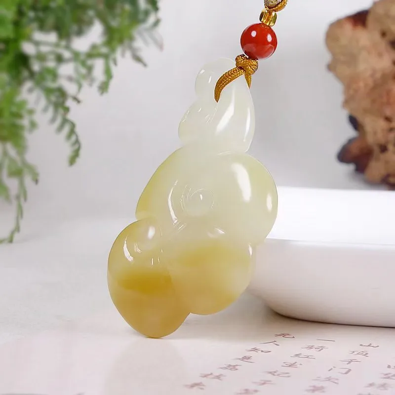 KUNYUYAO Hetian Jade Pendants White Jade Unisex-24