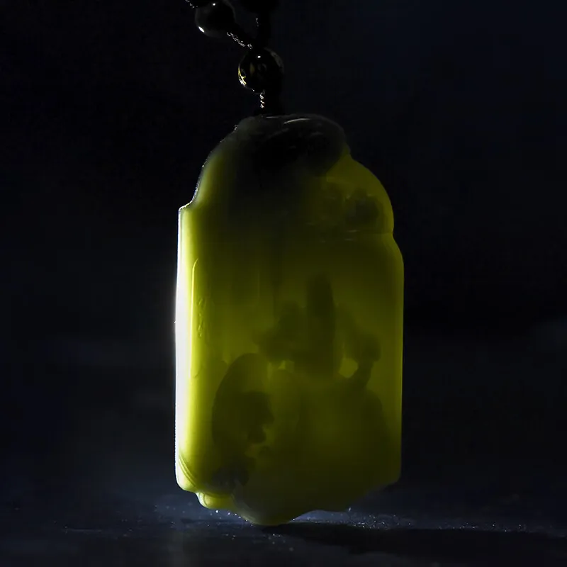 KUNYUYAO Hetian Jade Pendants Green Jade Unisex-4