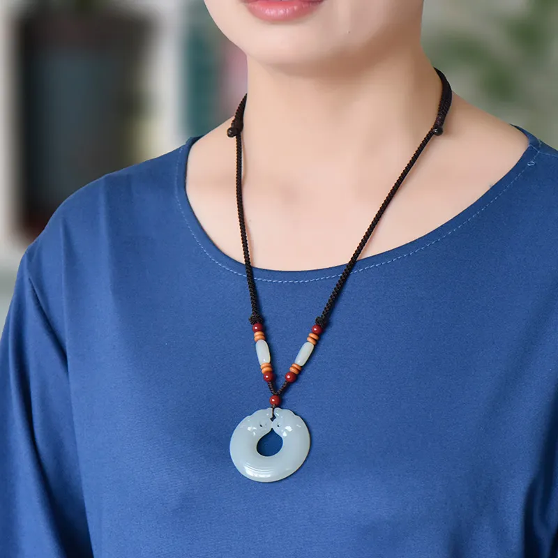KUNYUYAO Pendants Pale Greenish White Jade Unisex-16