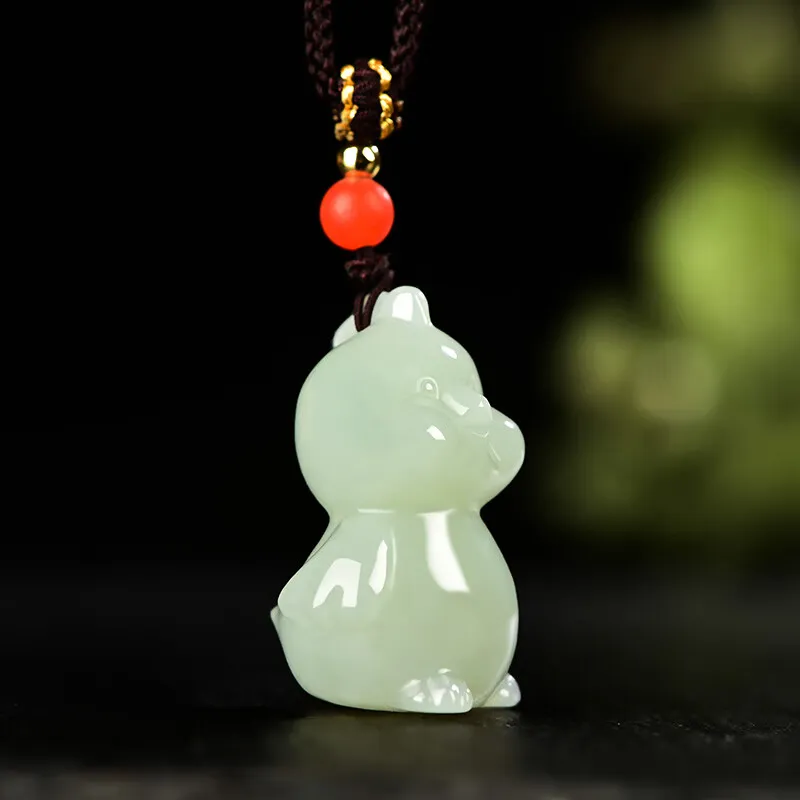 KUNYUYAO Hetian Jade Pendants White Jade Unisex-4