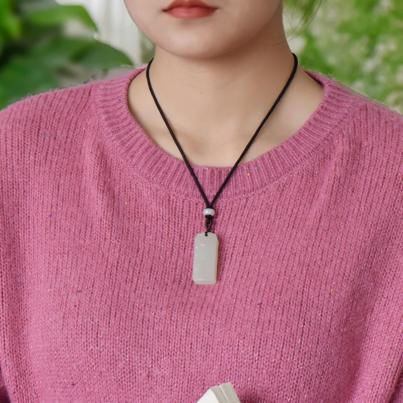 KUNYUYAO Hetian Jade Pendants White Jade Unisex-7