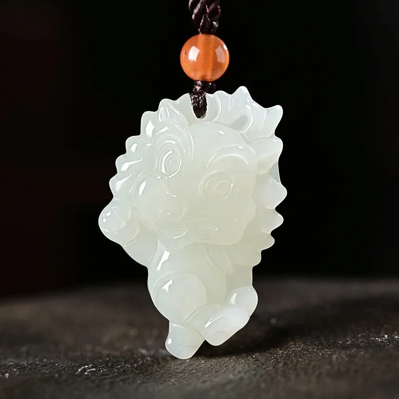KUNYUYAO Hetian Jade Pendants White Jade Unisex-19