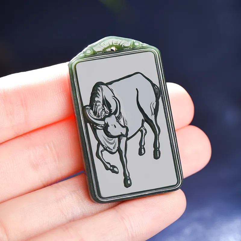KUNYUYAO Hetian Jade Pendants Green Jade Unisex-8
