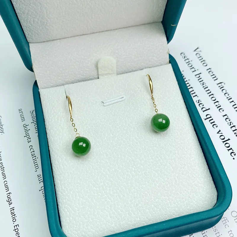 KUNYUYAO Hetian Jade Earrings Jasper Women's-1