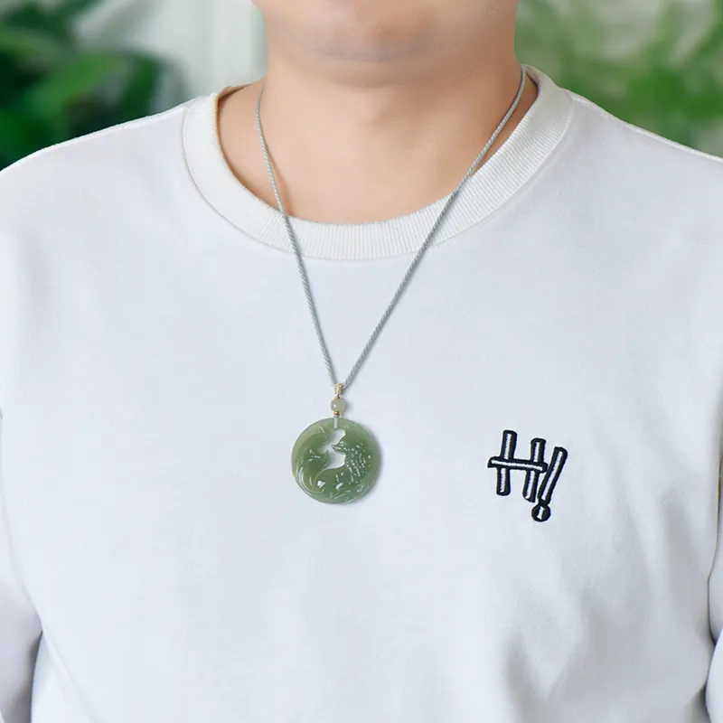 KUNYUYAO Hetian Jade Pendants White Jade Unisex-10