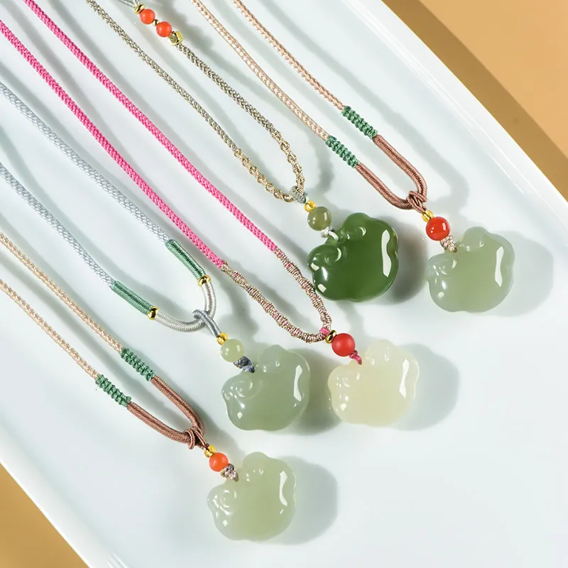 KUNYUYAO Hetian Jade Pendants White Jade Unisex-2