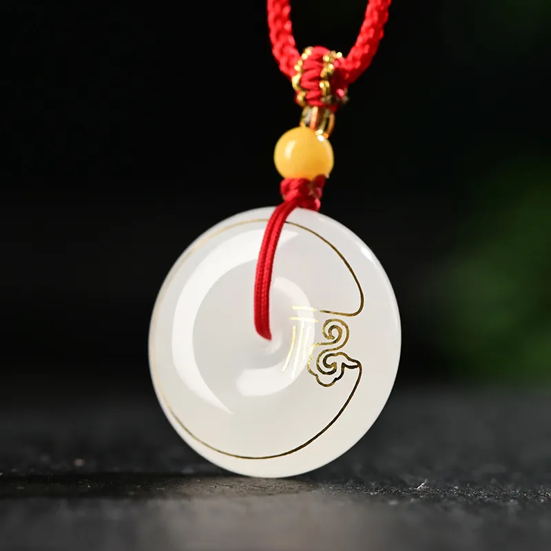 KUNYUYAO Hetian Jade Pendants White Jade Unisex-2