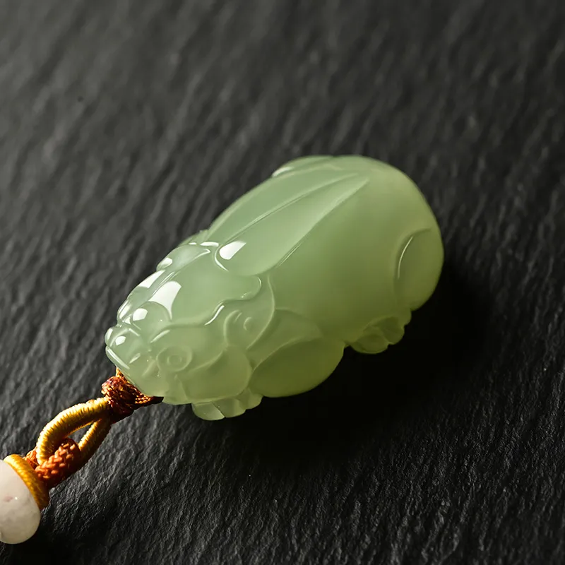 KUNYUYAO Hetian Jade Pendants Green Jade Unisex-5
