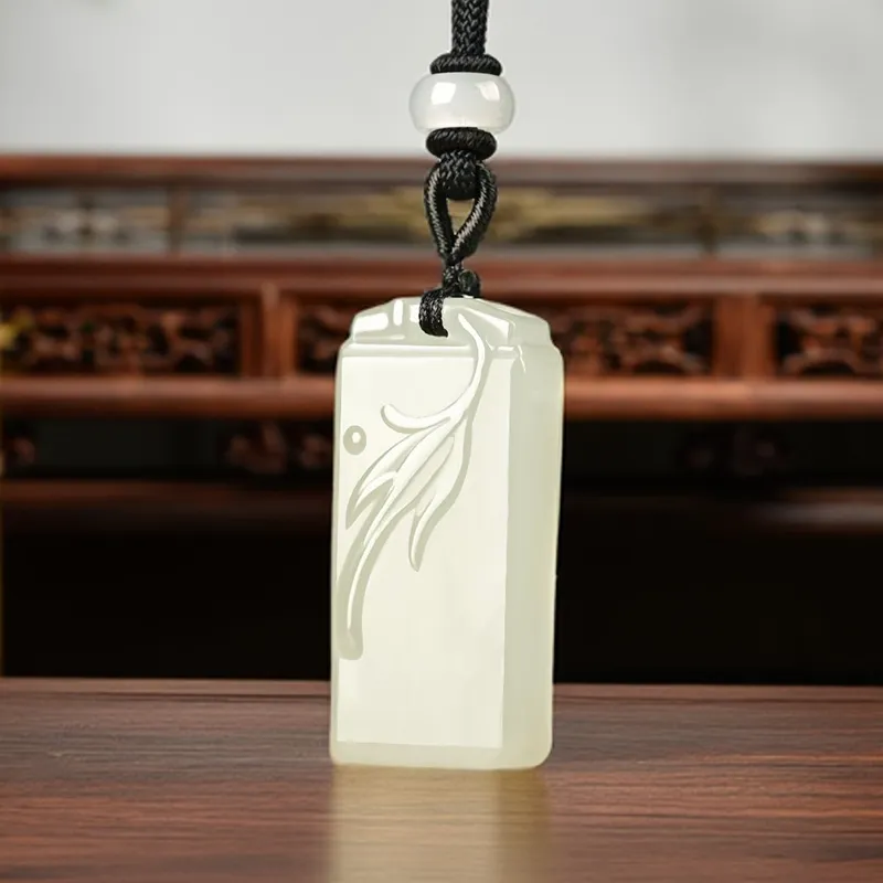 KUNYUYAO Hetian Jade Pendants White Jade Unisex-5