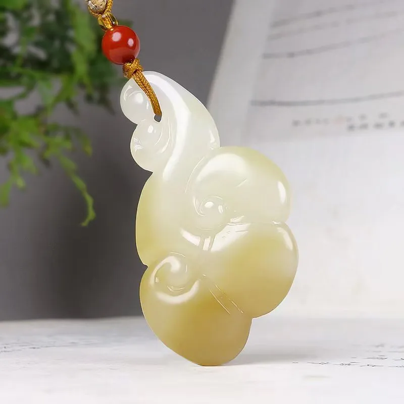 KUNYUYAO Hetian Jade Pendants White Jade Unisex-26