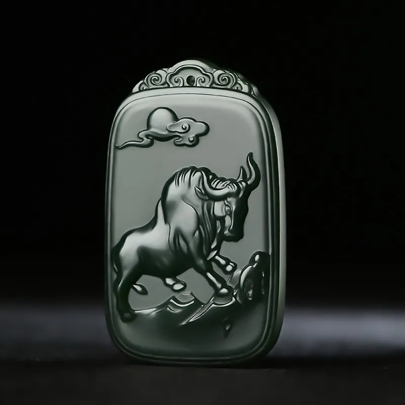 KUNYUYAO Hetian Jade Pendants Green Jade Unisex-5