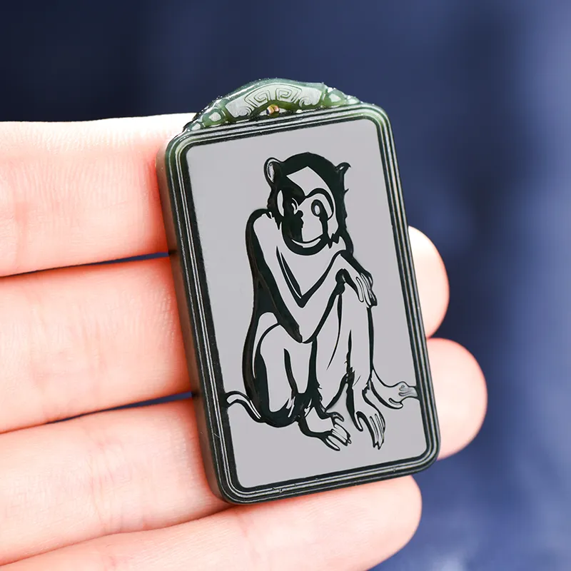 KUNYUYAO Hetian Jade Pendants Green Jade Unisex-43