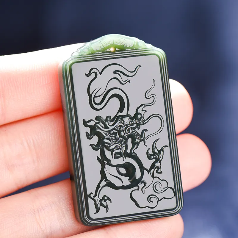 KUNYUYAO Hetian Jade Pendants Green Jade Unisex-23