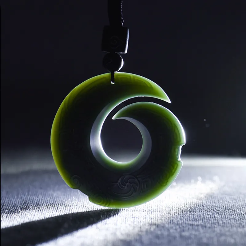 KUNYUYAO Hetian Jade Pendants Green Jade Unisex-4