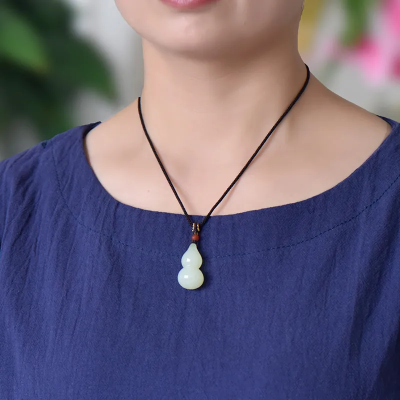 KUNYUYAO Hetian Jade Pendants Pale Greenish White Jade Unisex-13
