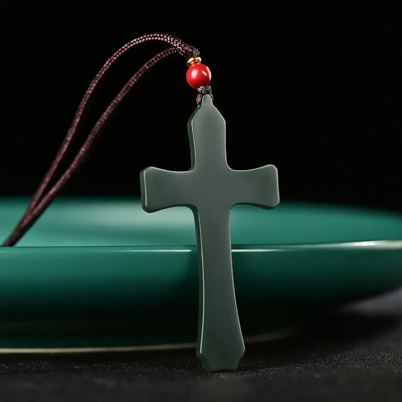 KUNYUYAO Hetian Jade Pendants Green Jade Unisex-18