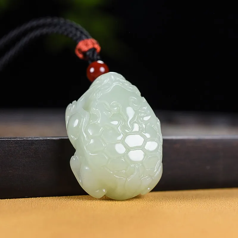 KUNYUYAO Hetian Jade Pendants White Jade Unisex-5