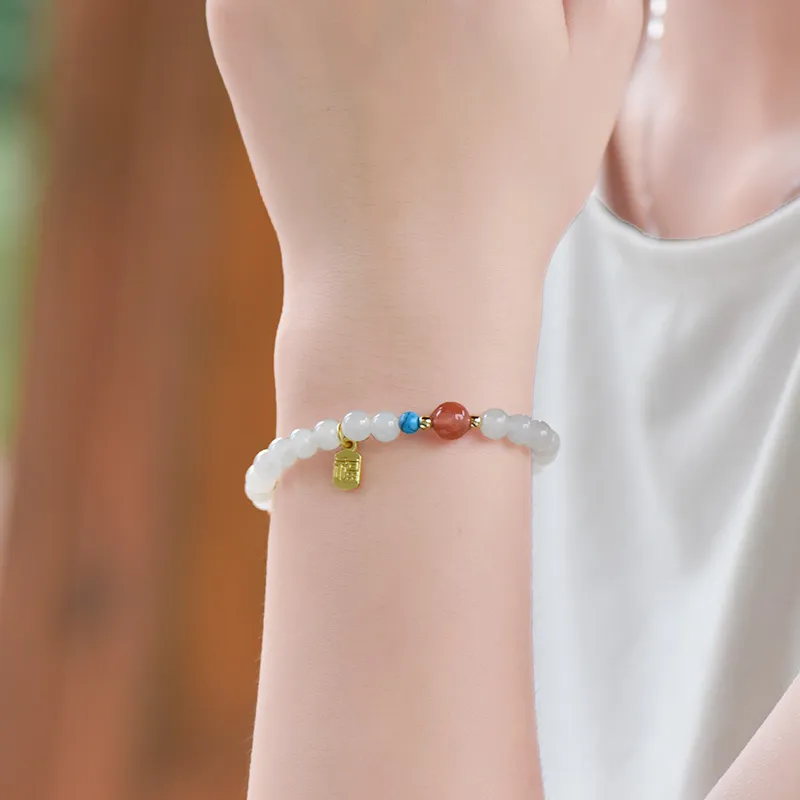 KUNYUYAO Hetian Jade Bracelets White Jade Unisex-3