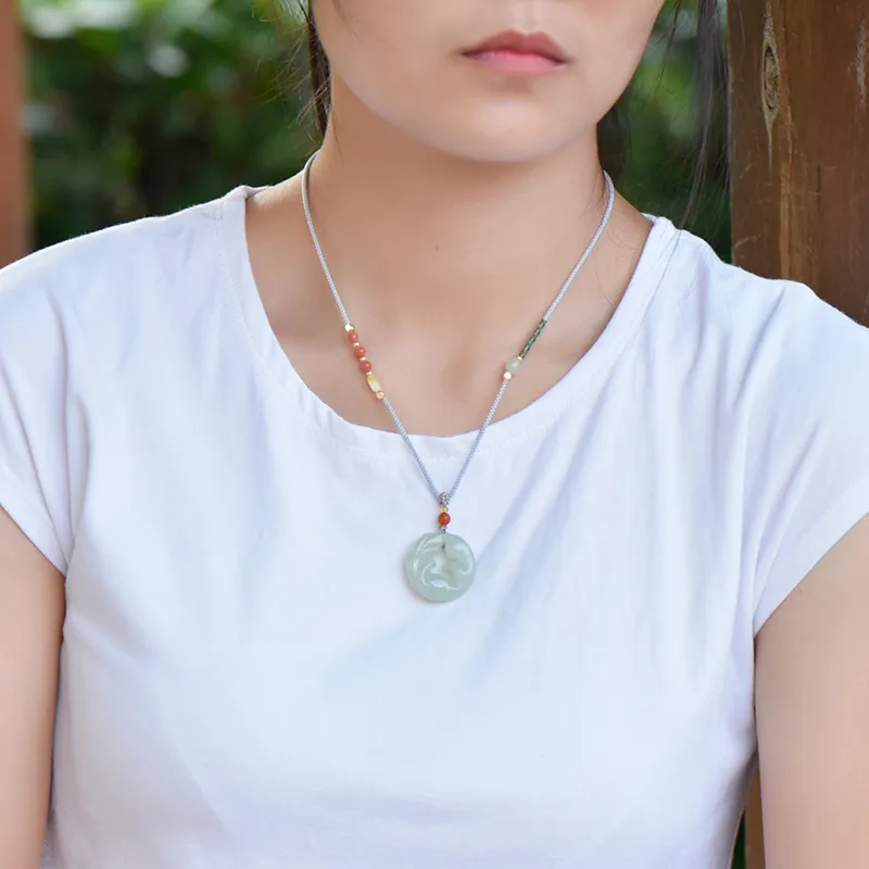 KUNYUYAO Hetian Jade Pendants White Jade Unisex-5