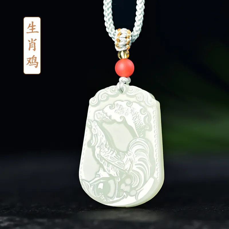 KUNYUYAO Hetian Jade Pendants Pale Greenish White Jade Unisex-128