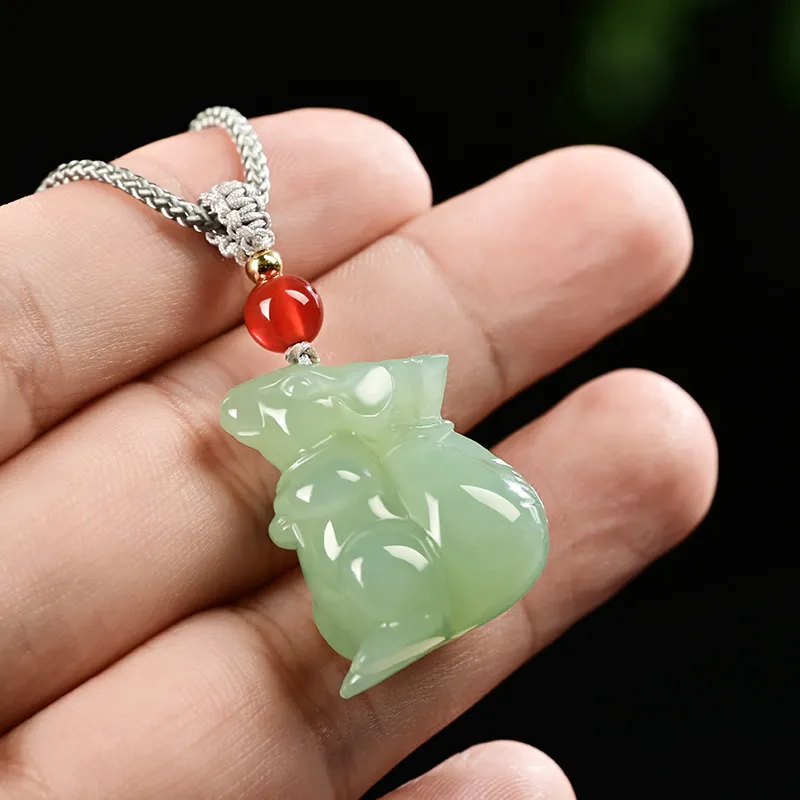 KUNYUYAO Hetian Jade Pendants White Jade/Pale Greenish White Jade Unisex-7