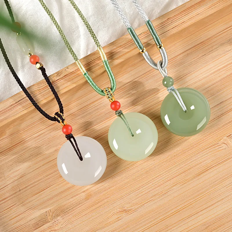KUNYUYAO Hetian Jade Pendants Pale Greenish White Jade Unisex-7