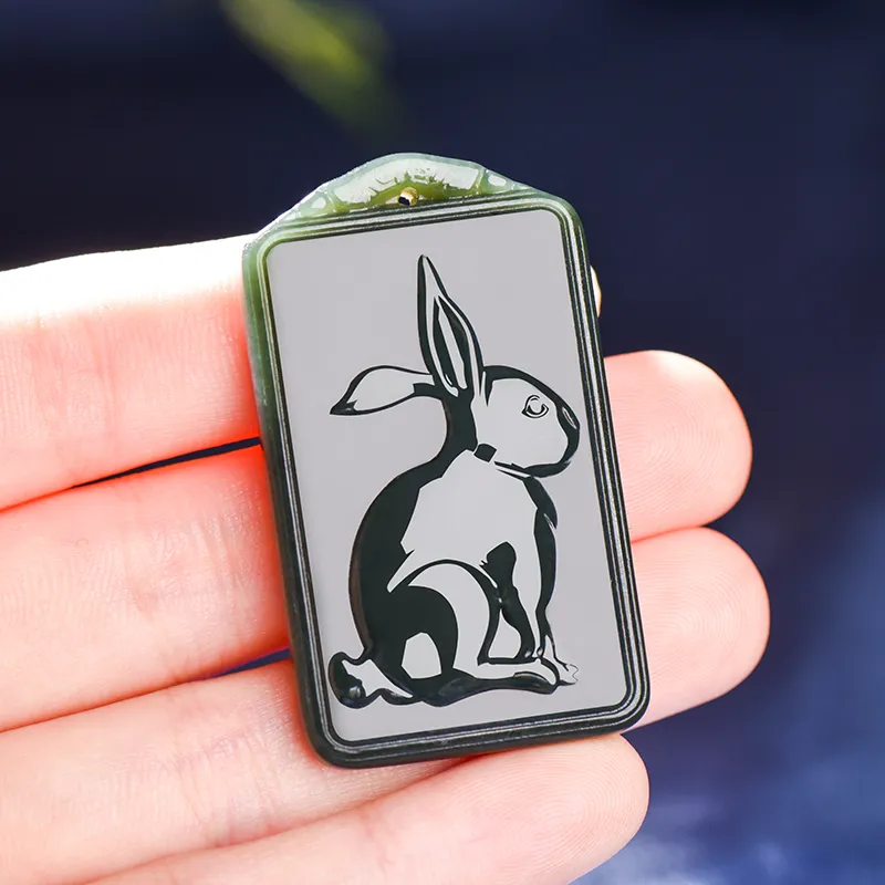 KUNYUYAO Hetian Jade Pendants Green Jade Unisex-18