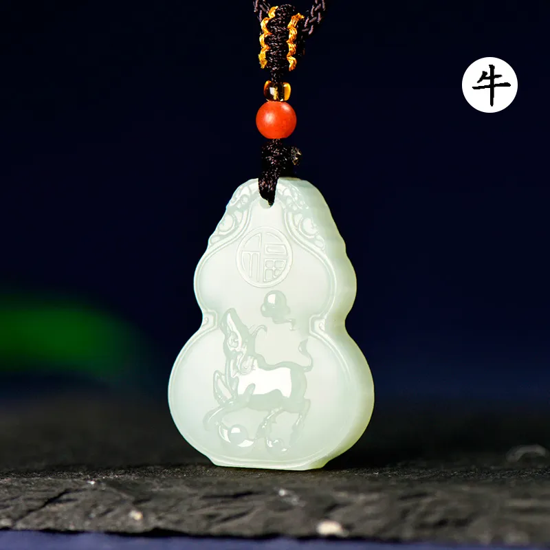 KUNYUYAO Hetian Jade Pendants White Jade Unisex-11