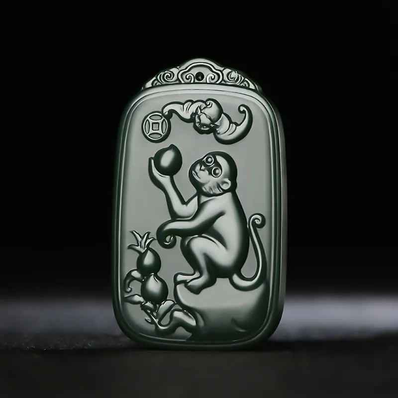 KUNYUYAO Hetian Jade Pendants Green Jade Unisex-26
