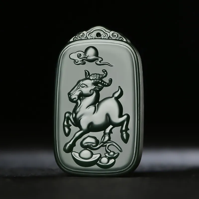 KUNYUYAO Hetian Jade Pendants Green Jade Unisex-23