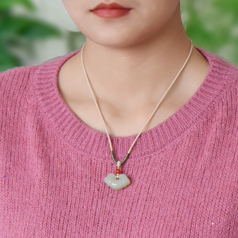 KUNYUYAO Hetian Jade Pendants White Jade Unisex-61