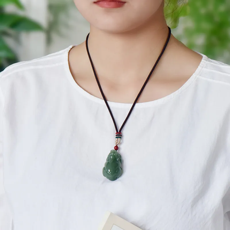 KUNYUYAO Hetian Jade Pendants Green Jade Unisex-21