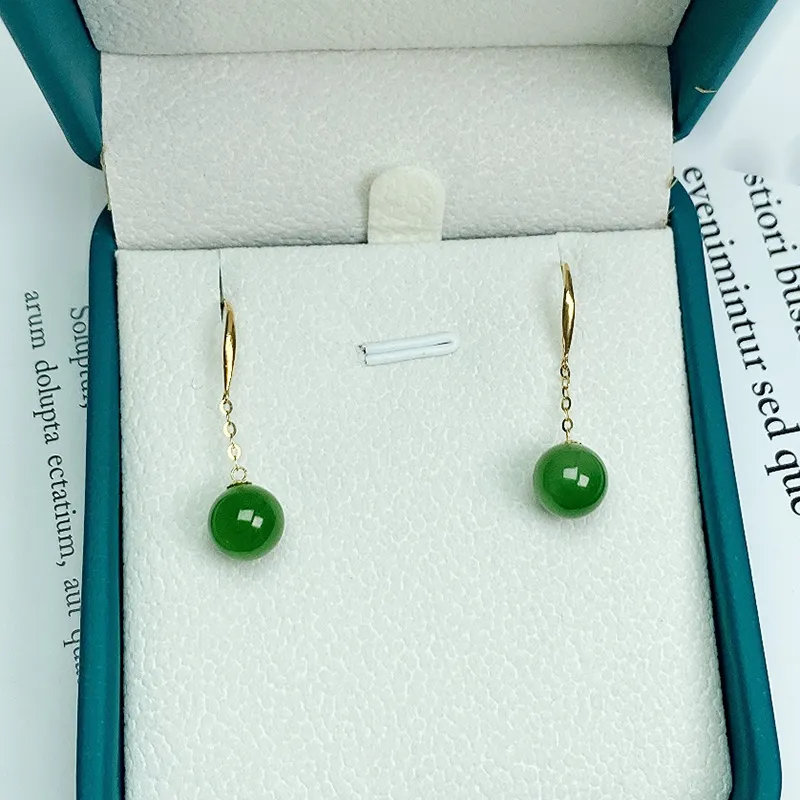 KUNYUYAO Hetian Jade Earrings Jasper Women's-2