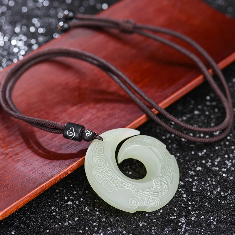 KUNYUYAO Hetian Jade Pendants White Jade Unisex-3