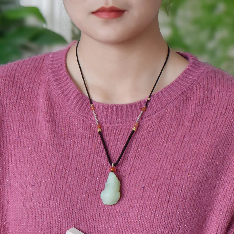 KUNYUYAO Hetian Jade Pendants Green Jade Unisex-26